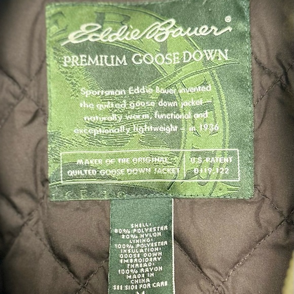 Eddie Bauer Premium Quilted Goose Down Jacket - Size Medium - Picture 3 of 5
